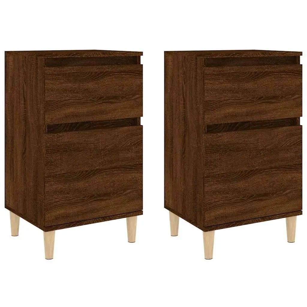 Bedside Cabinet Brown Oak Storage Nightstand Table 40x35x70cm Bedroom Furniture