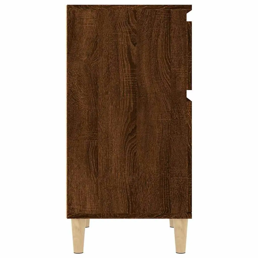 Bedside Cabinet Brown Oak Storage Nightstand Table 40x35x70cm Bedroom Furniture