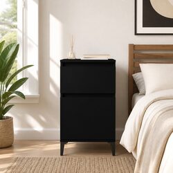 Stylish Black Nightstand with Durable Construction