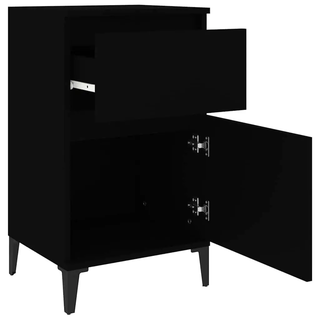 Black Nightstand with Durable Construction