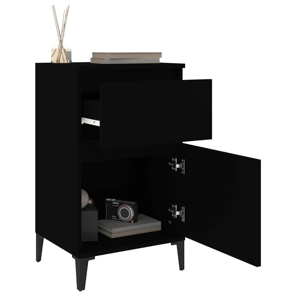 Black Nightstand with Durable Construction