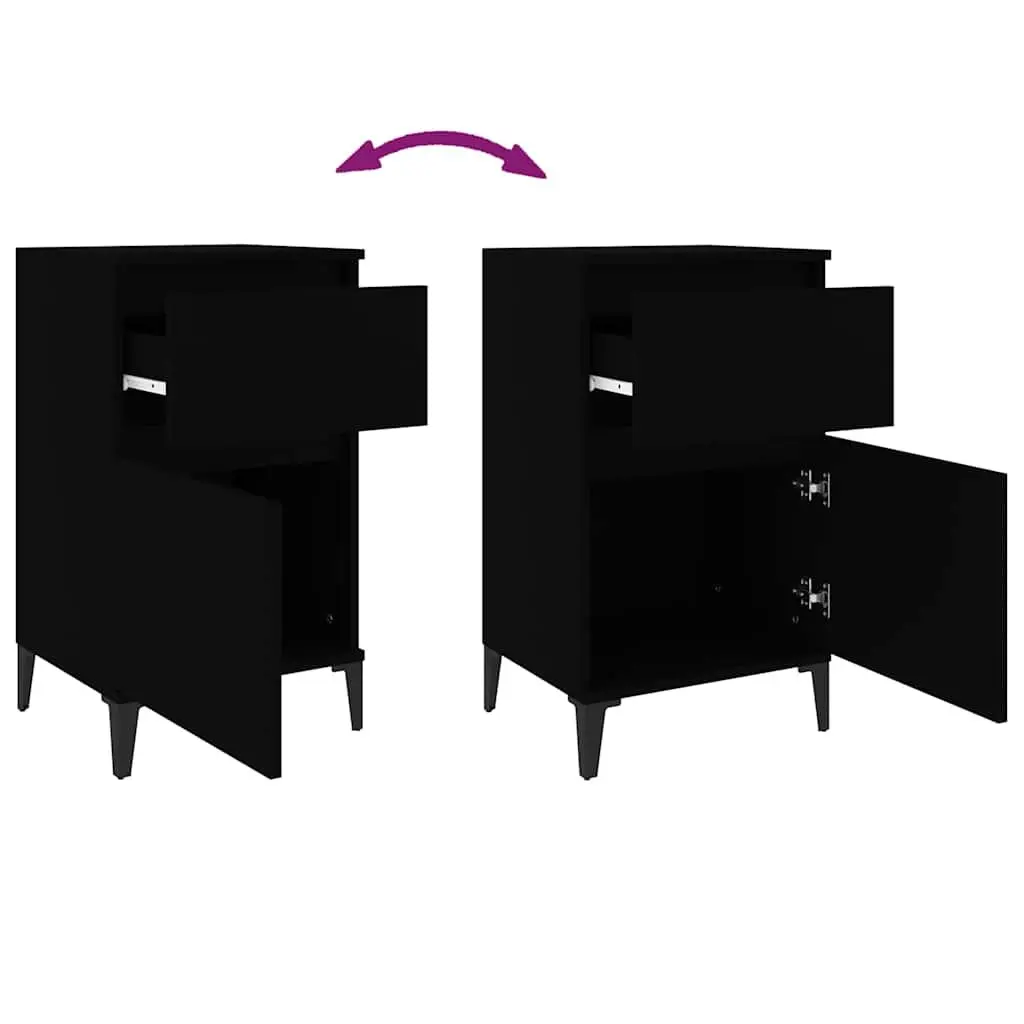 Black Nightstand with Durable Construction
