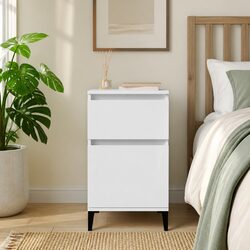 High Gloss White Bedside Cabinet for Modern Bedrooms