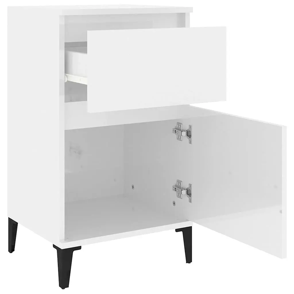 High Gloss White Bedside Cabinet for Modern Bedrooms