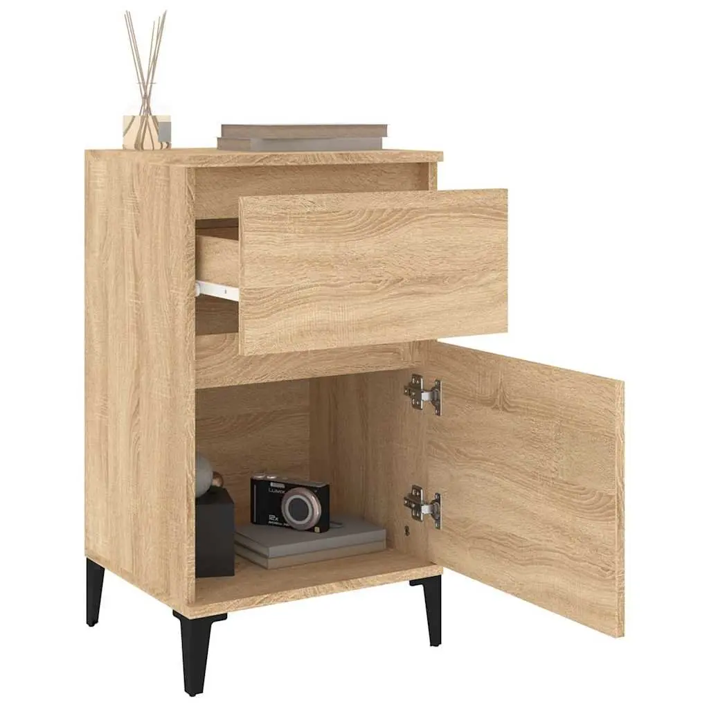 Bedside Cabinets Engineered Wood 40x35x70 cm Brown Set of 2