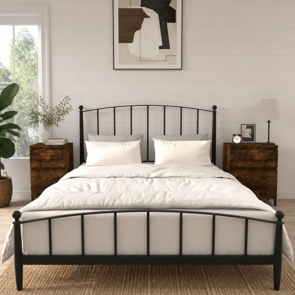 Brown Bedside Cabinets Set for Bedroom Storage