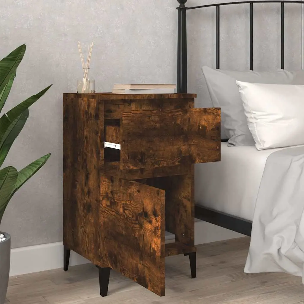 Brown Bedside Cabinets Set for Bedroom Storage