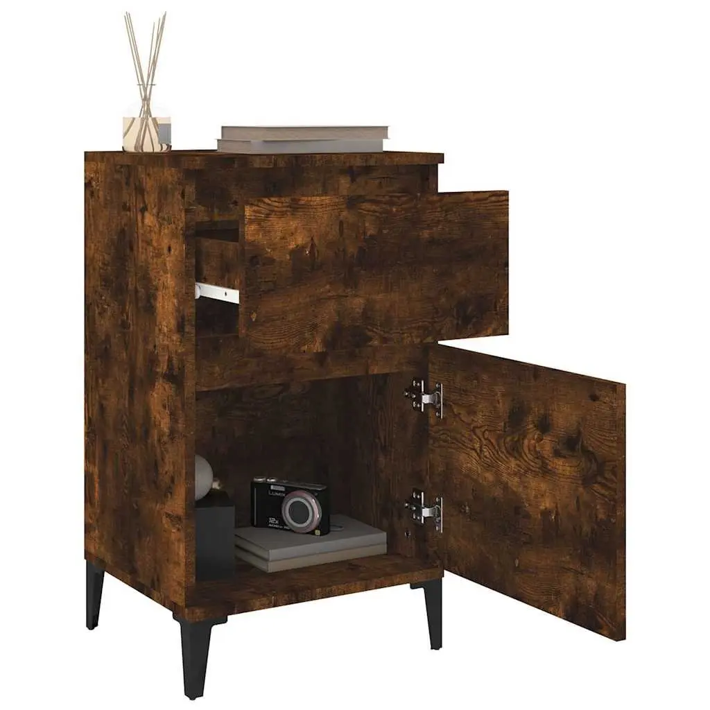Brown Bedside Cabinets Set for Bedroom Storage