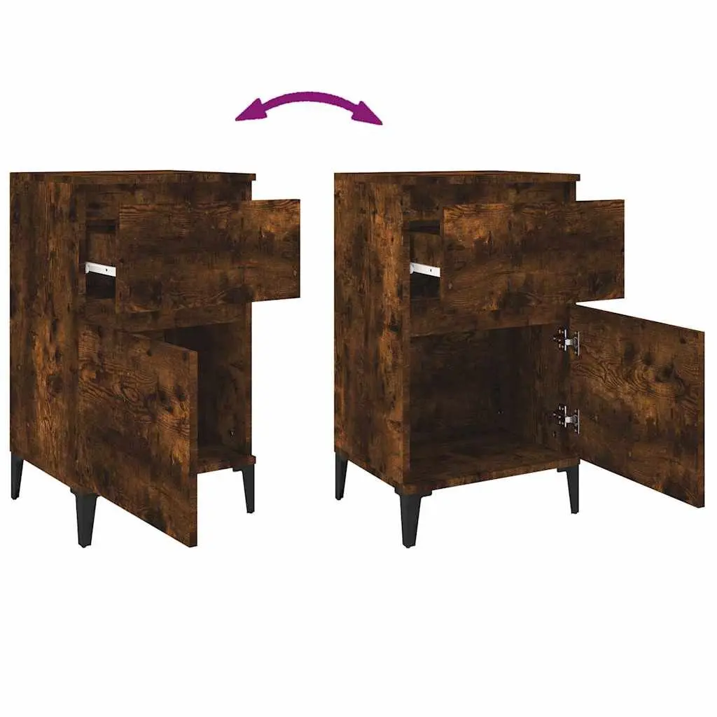Brown Bedside Cabinets Set for Bedroom Storage