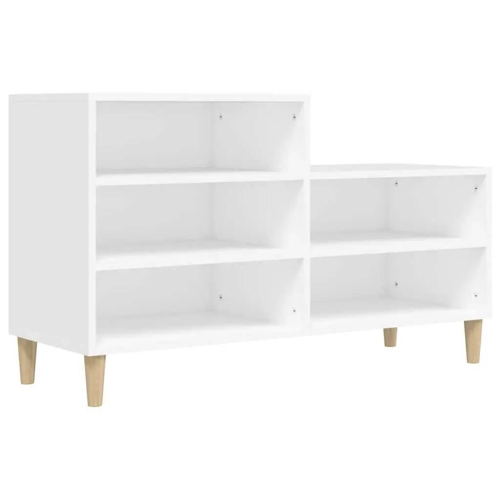 Shoe Cabinet in White with 5 Compartments
