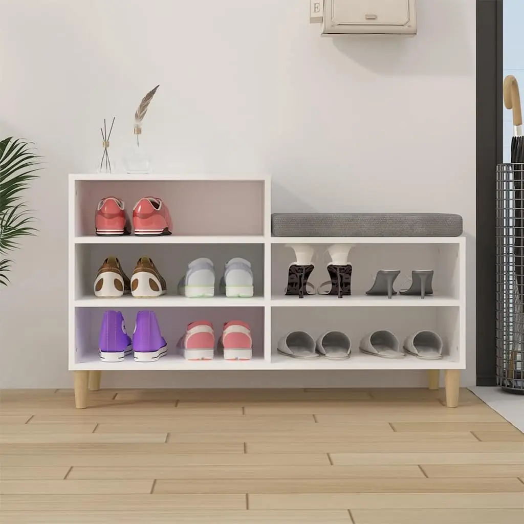Shoe Cabinet in White with 5 Compartments