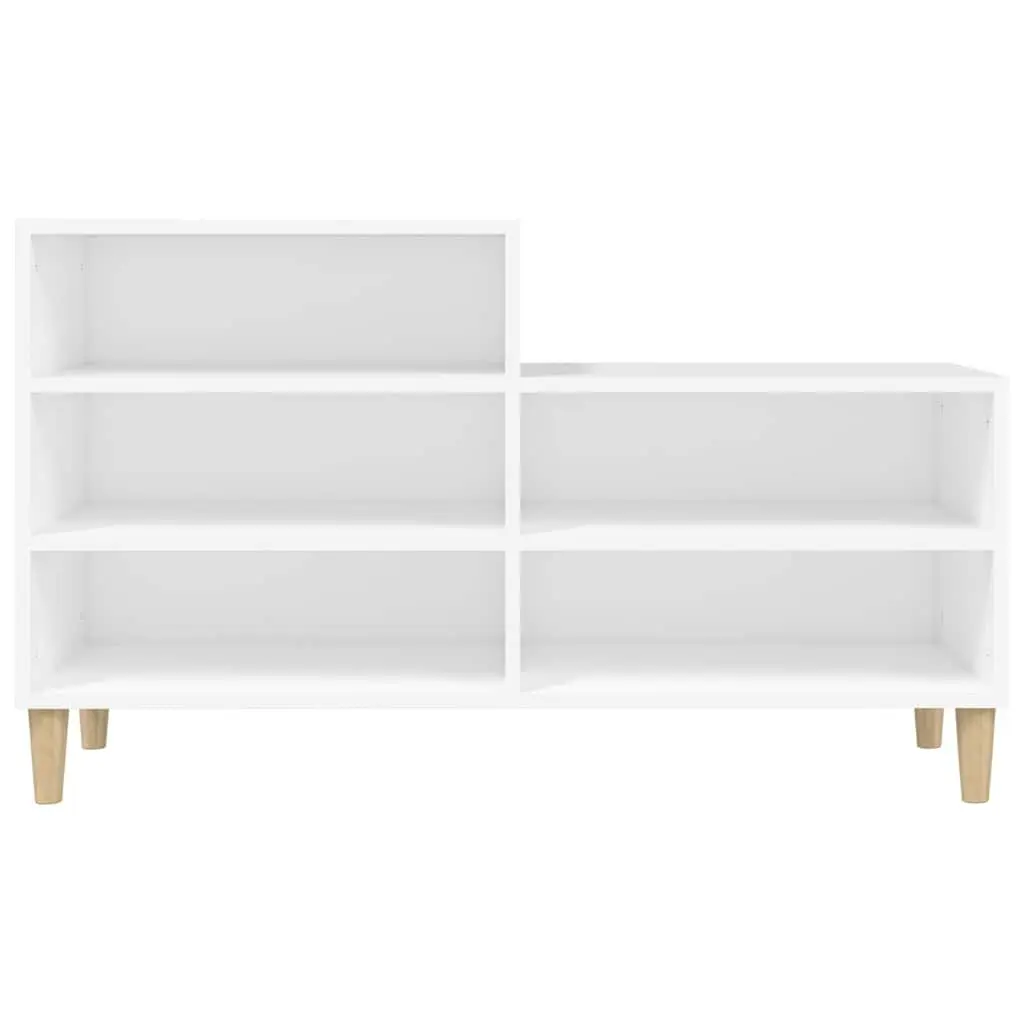 Shoe Cabinet in White with 5 Compartments