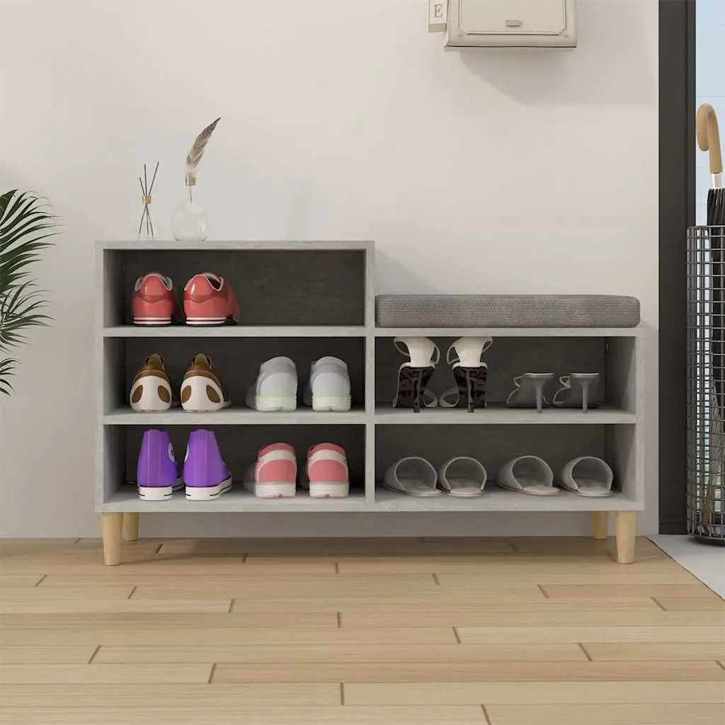 Grey Shoe Cabinet with 5 Compartments