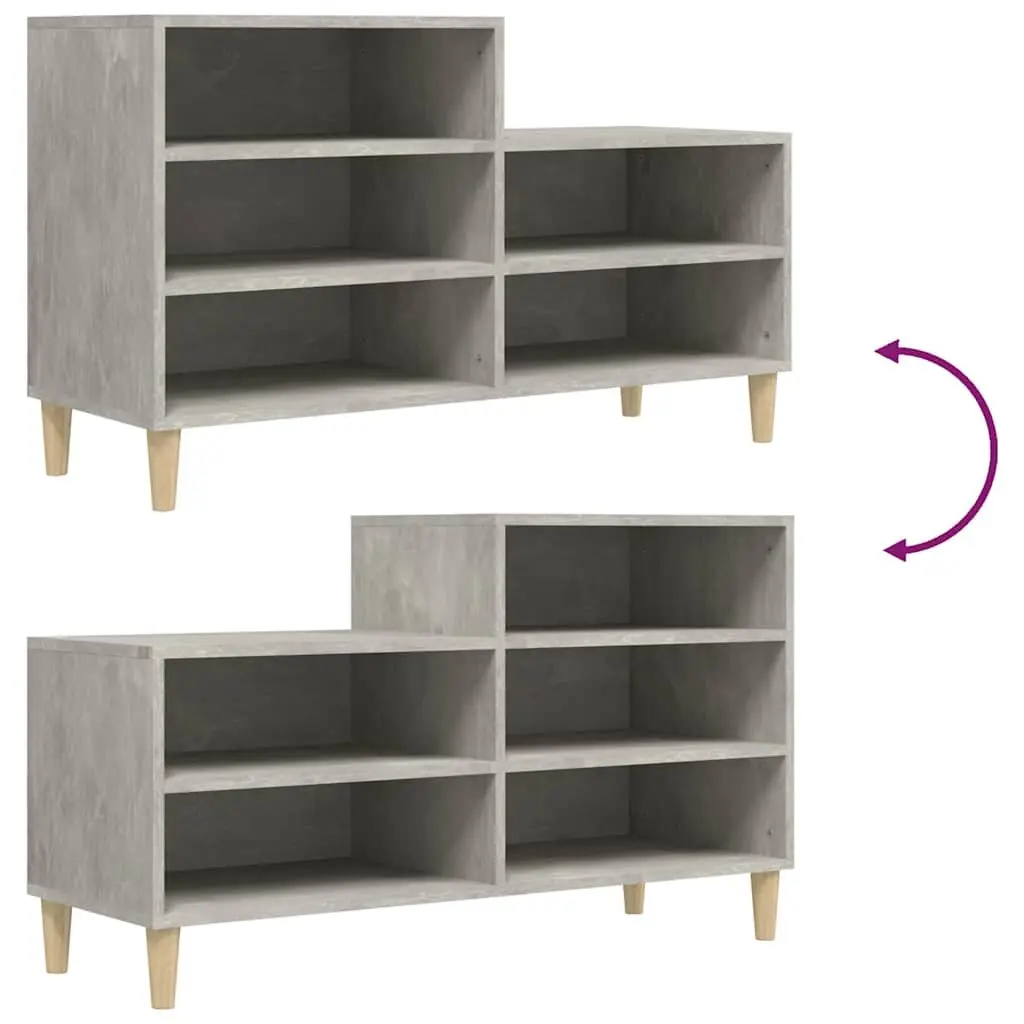 Grey Shoe Cabinet with 5 Compartments