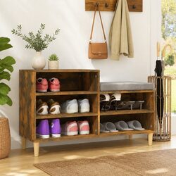 Shoe Cabinet with 5 Compartments Brown Engineered Wood Storage Organiser