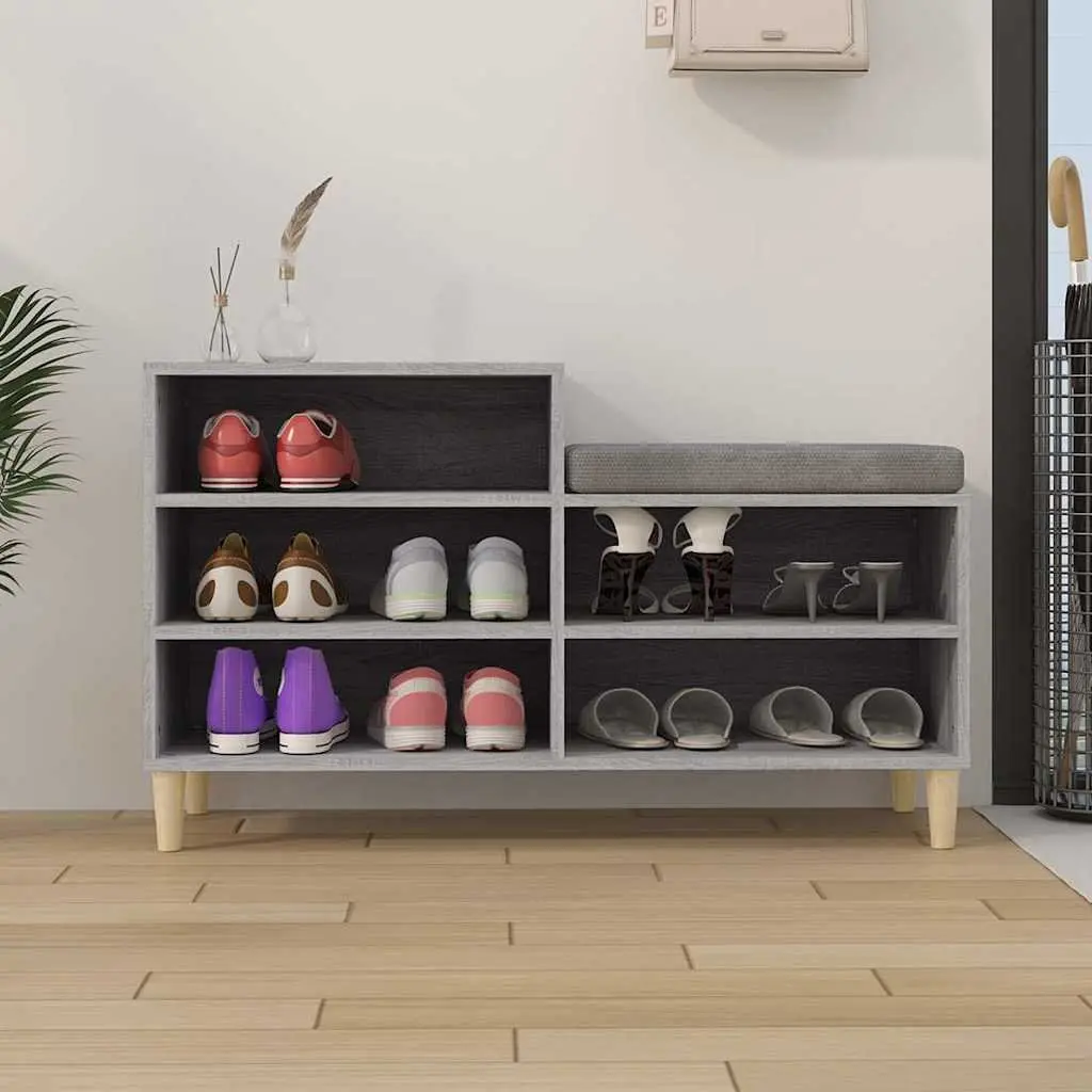 Shoe Cabinet Engineered Wood 102x36x60cm Grey Sonoma