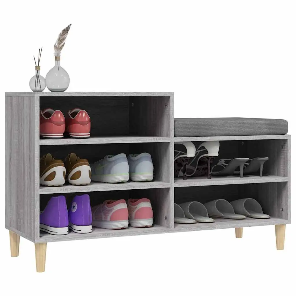 Shoe Cabinet Engineered Wood 102x36x60cm Grey Sonoma