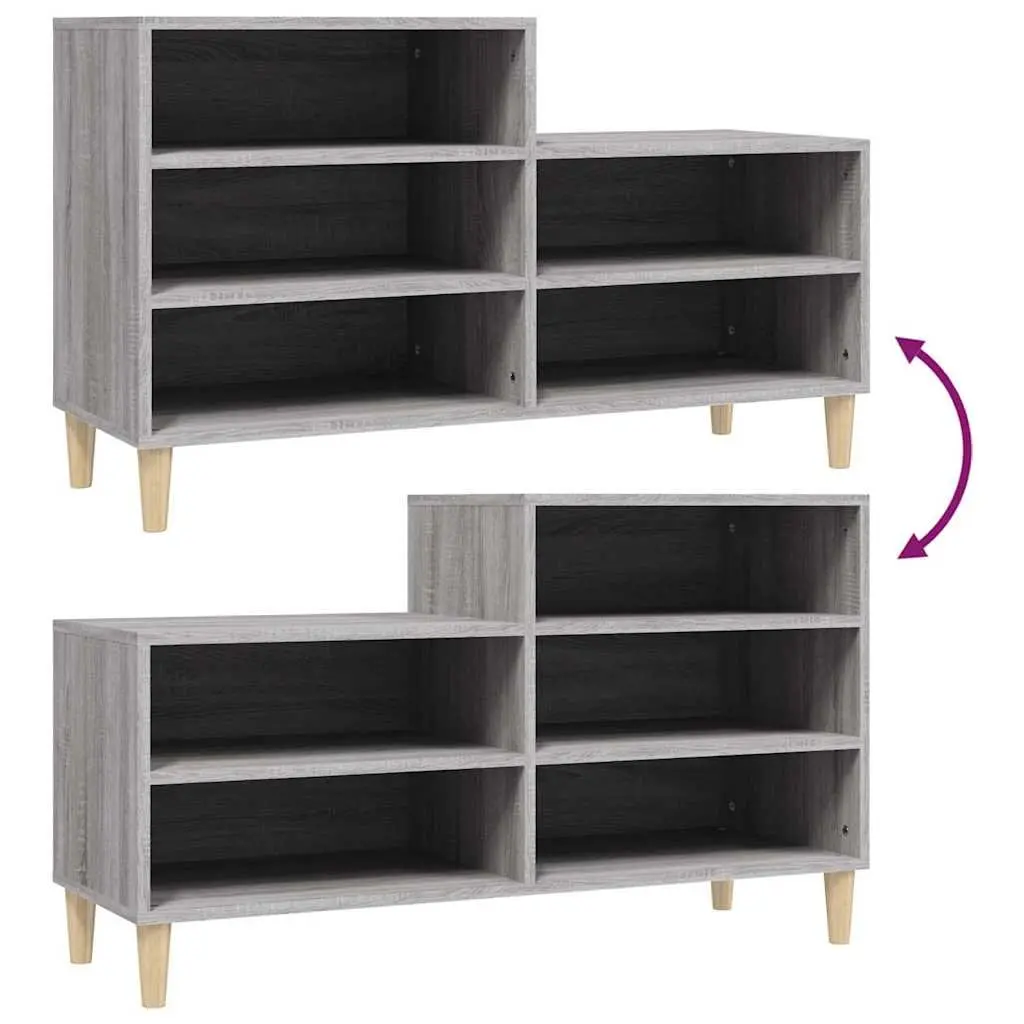 Shoe Cabinet Engineered Wood 102x36x60cm Grey Sonoma