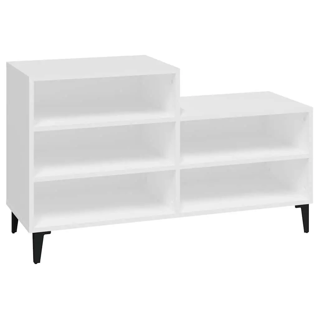 Shoe Cabinet Engineered Wood 102x36x60 cm White Storage Rack 5 Shelves