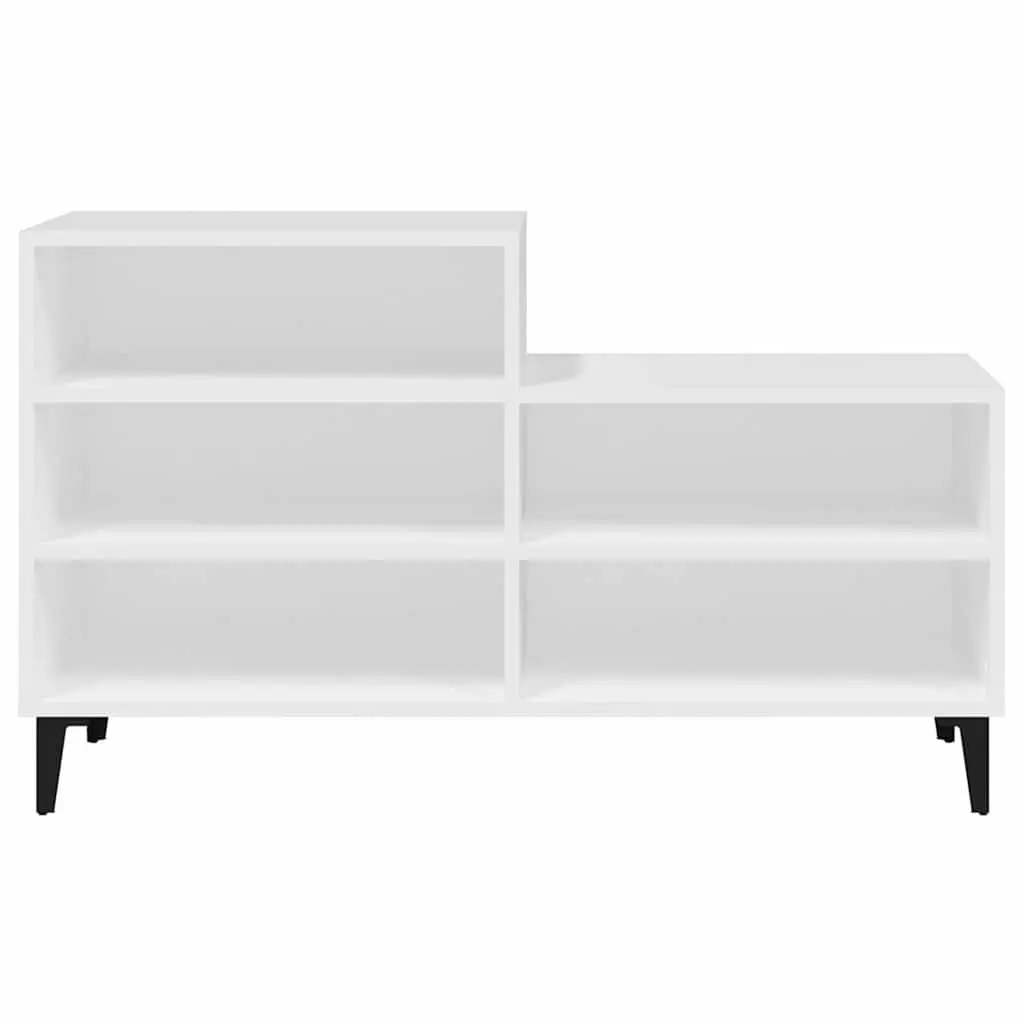 Shoe Cabinet Engineered Wood 102x36x60 cm White Storage Rack 5 Shelves