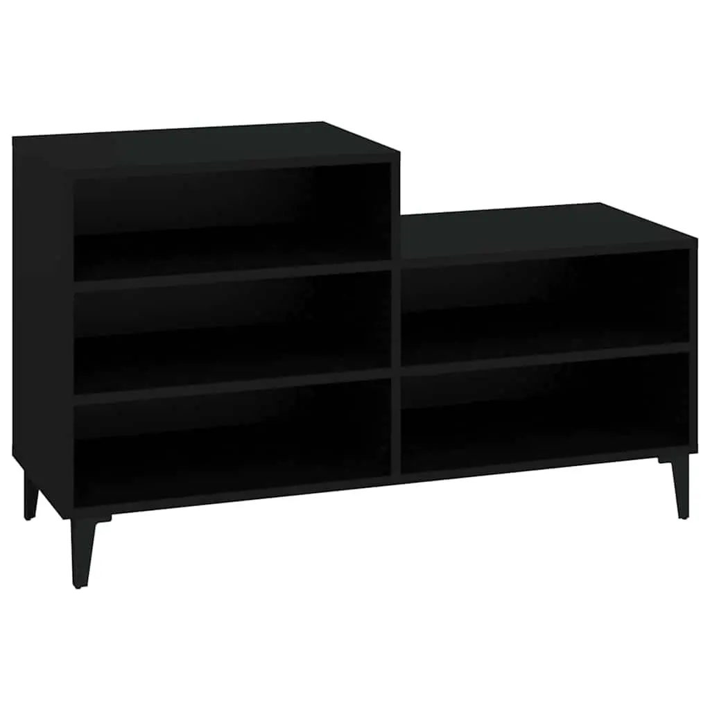 Black Shoe Cabinet with 5 Durable Shelves