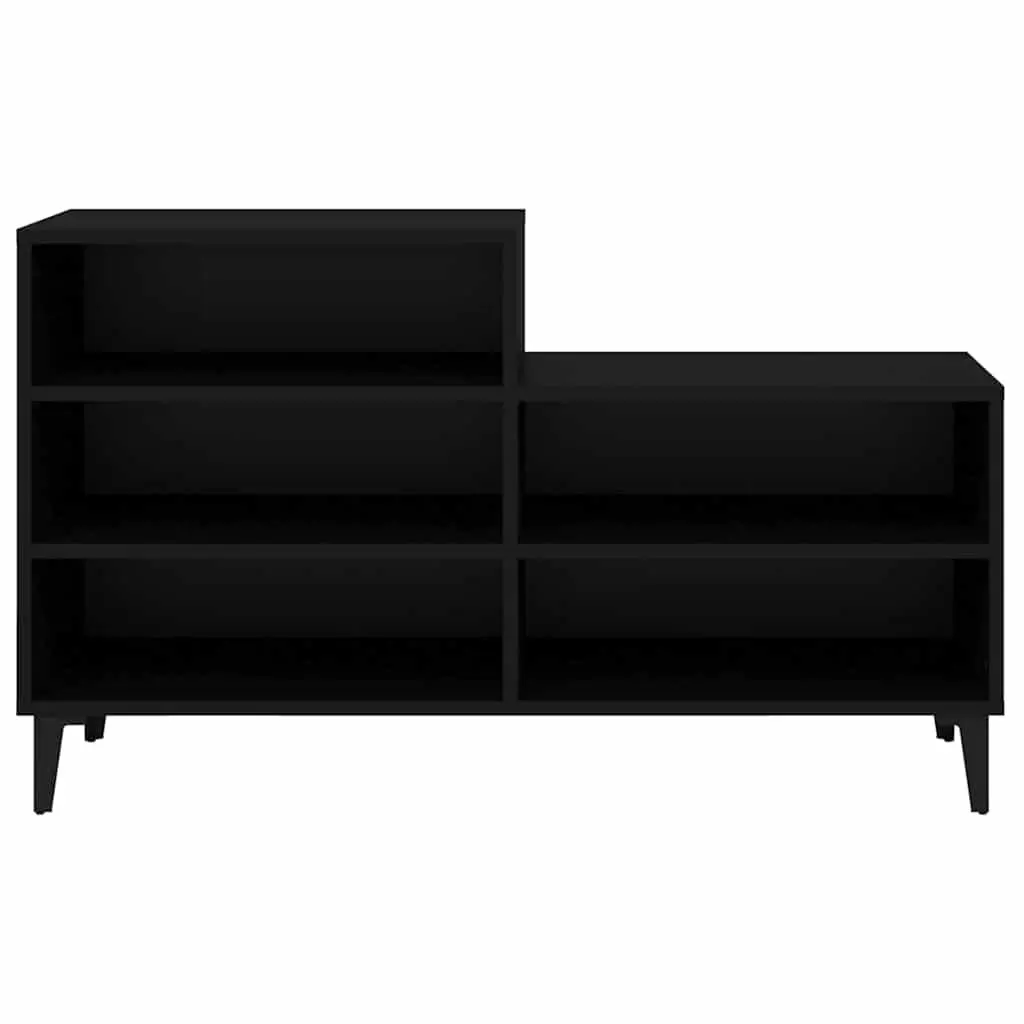 Black Shoe Cabinet with 5 Durable Shelves