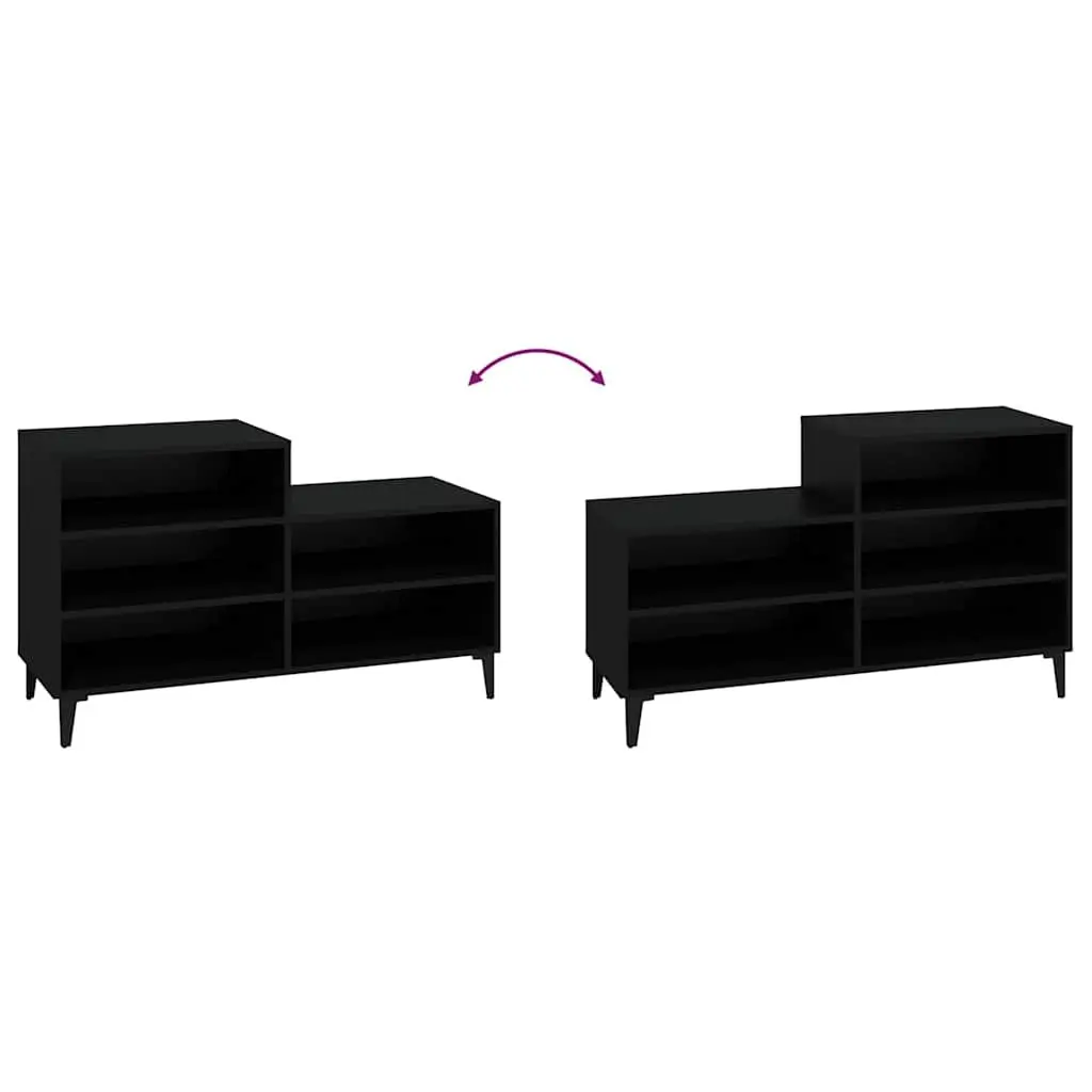 Black Shoe Cabinet with 5 Durable Shelves