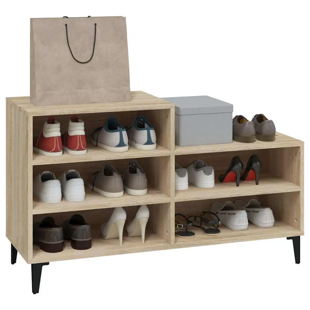 Shoe Cabinet Engineered Wood 5 Shelf Beige