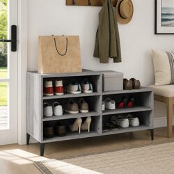 Grey Sonoma Engineered Wood Shoe Cabinet with 5 Shelves