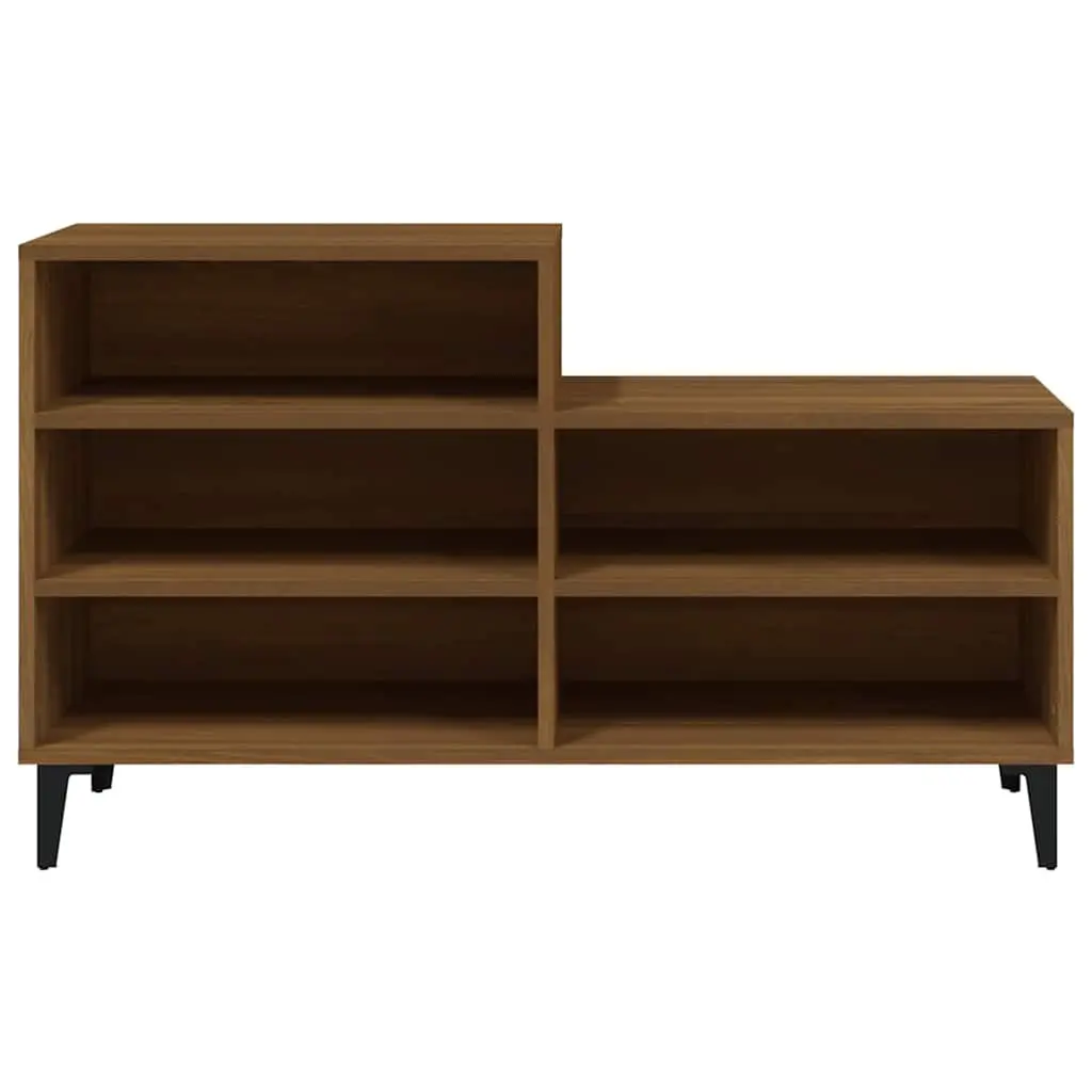 Shoe Cabinet Engineered Wood Brown 102x36x60cm Storage Rack 5 Shelves