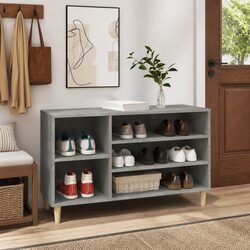 Sturdy Grey Engineered Wood Shoe Cabinet for Storage