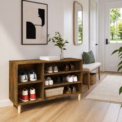 Brown Engineered Wood Shoe Cabinet with Ample Storage