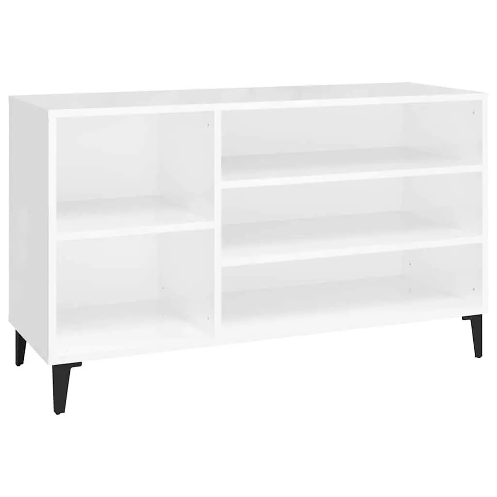 Shoe Cabinet Storage White High Gloss Wooden Hall Wardrobe Organiser Stand Rack