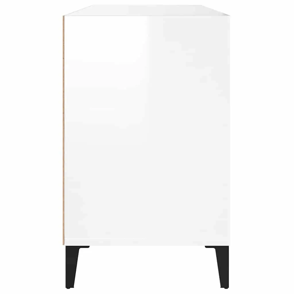 Shoe Cabinet Storage White High Gloss Wooden Hall Wardrobe Organiser Stand Rack