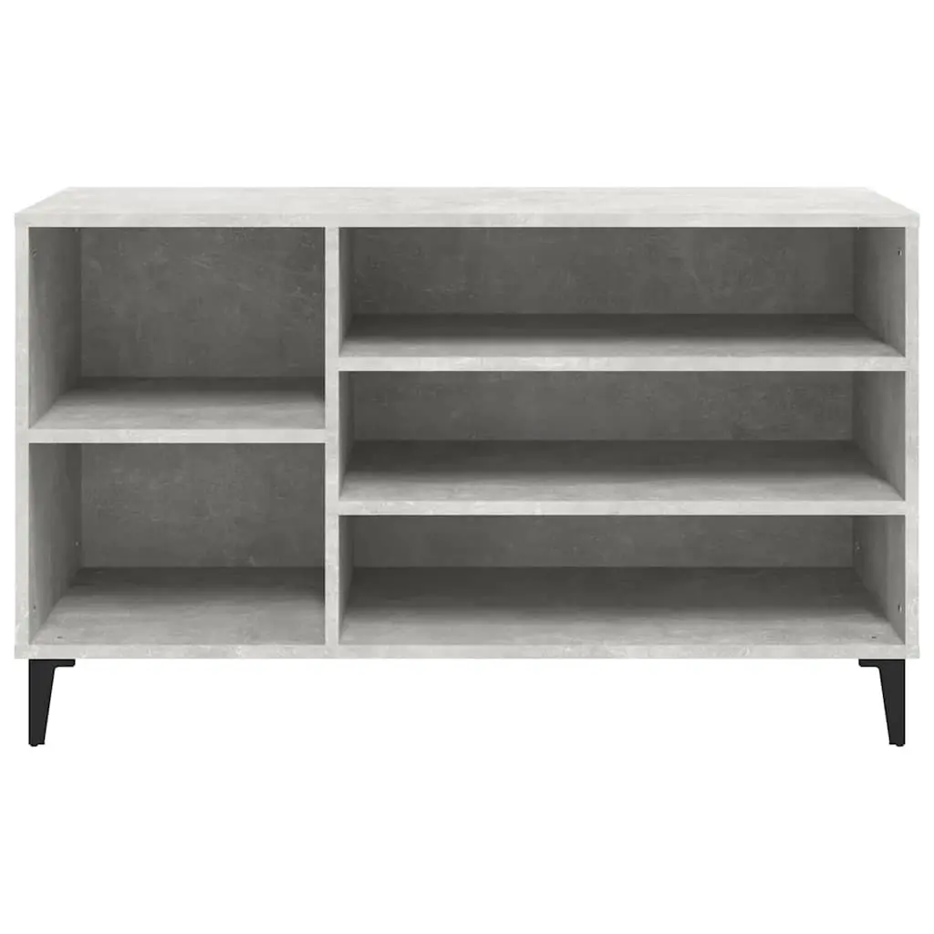 Grey Engineered Wood Shoe Cabinet with Compartments