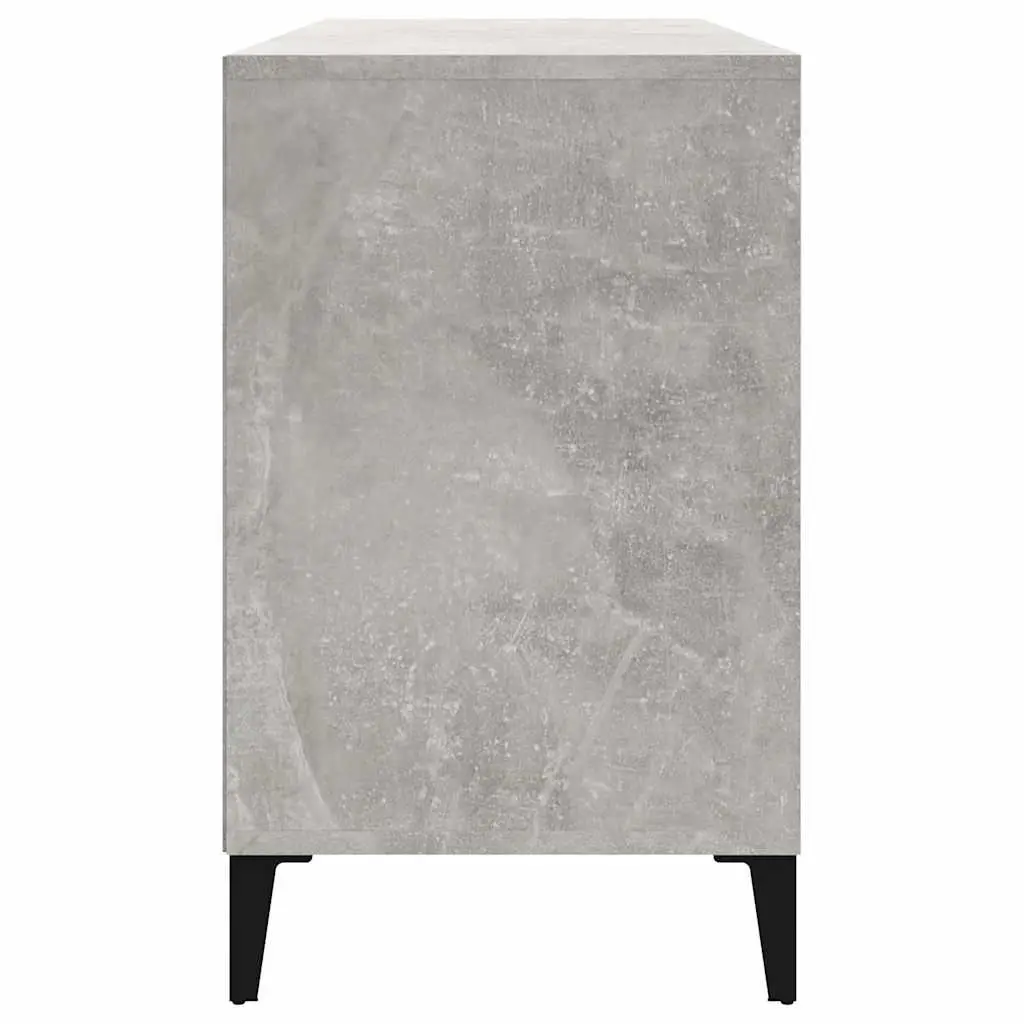 Grey Engineered Wood Shoe Cabinet with Compartments