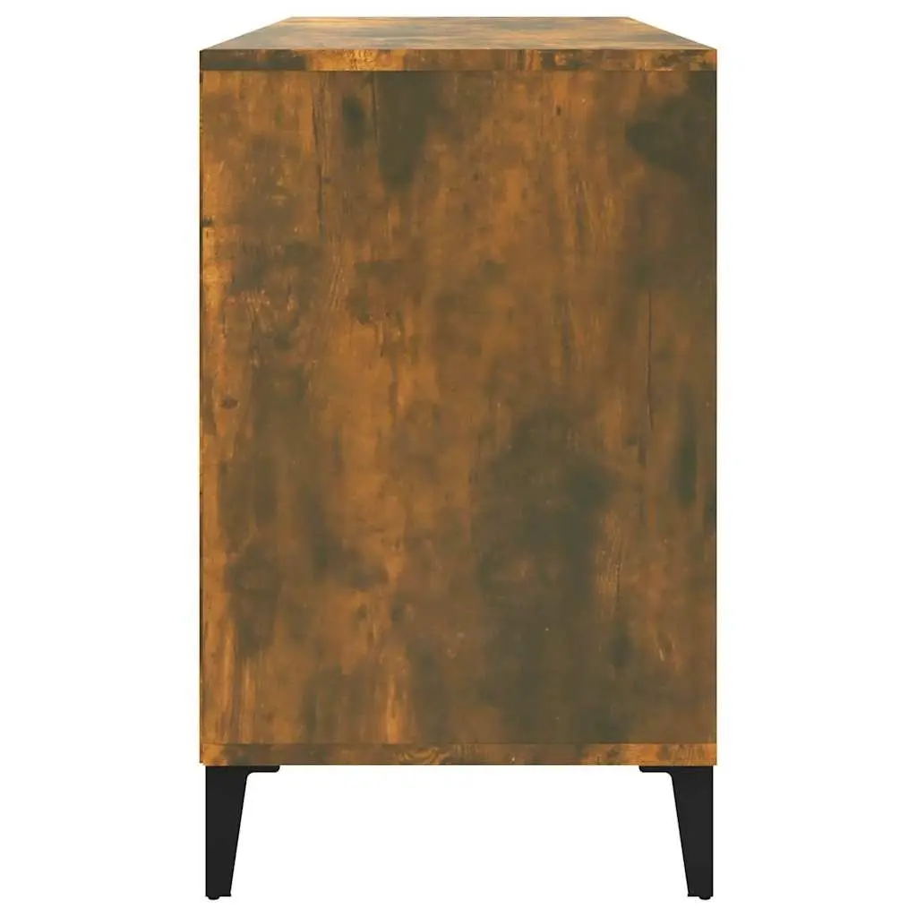 Brown Engineered Wood Shoe Cabinet with Multiple Compartments
