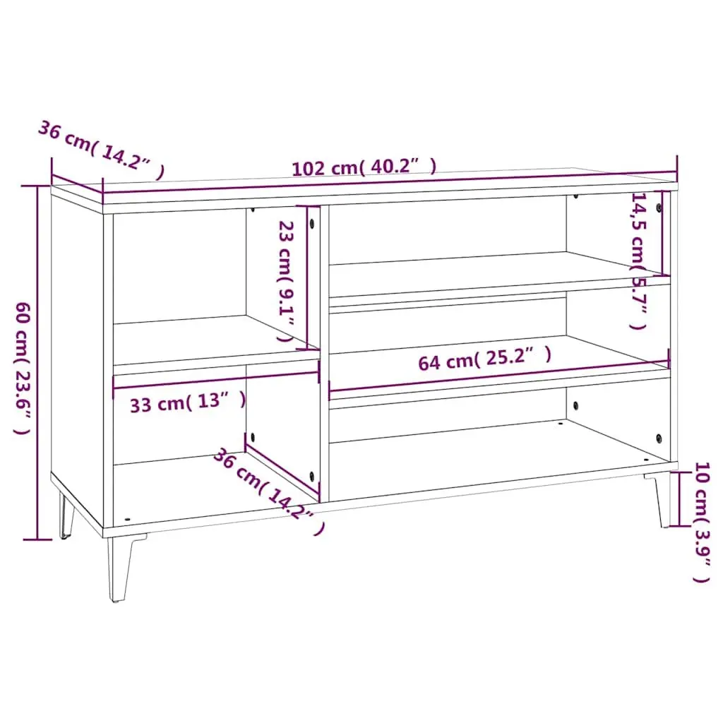 Brown Engineered Wood Shoe Cabinet with Multiple Compartments
