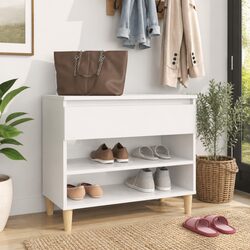 Shoe Cabinet High Gloss White Storage Organiser 2 Compartments Hallway Furniture