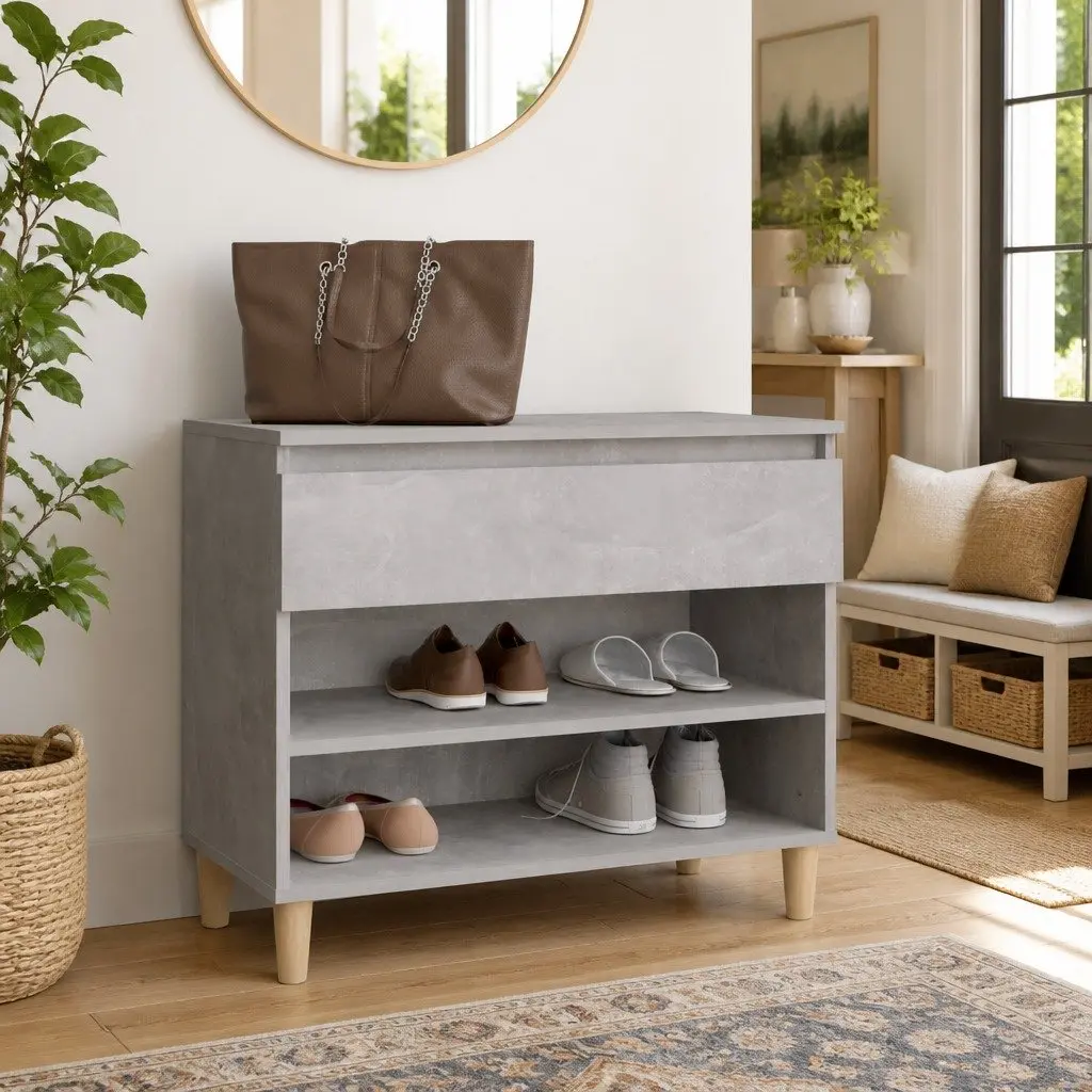 Shoe Cabinet Engineered Wood 70x36x60cm Grey