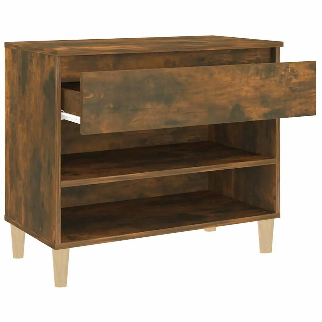 Brown Engineered Wood Shoe Cabinet 70x36x60cm