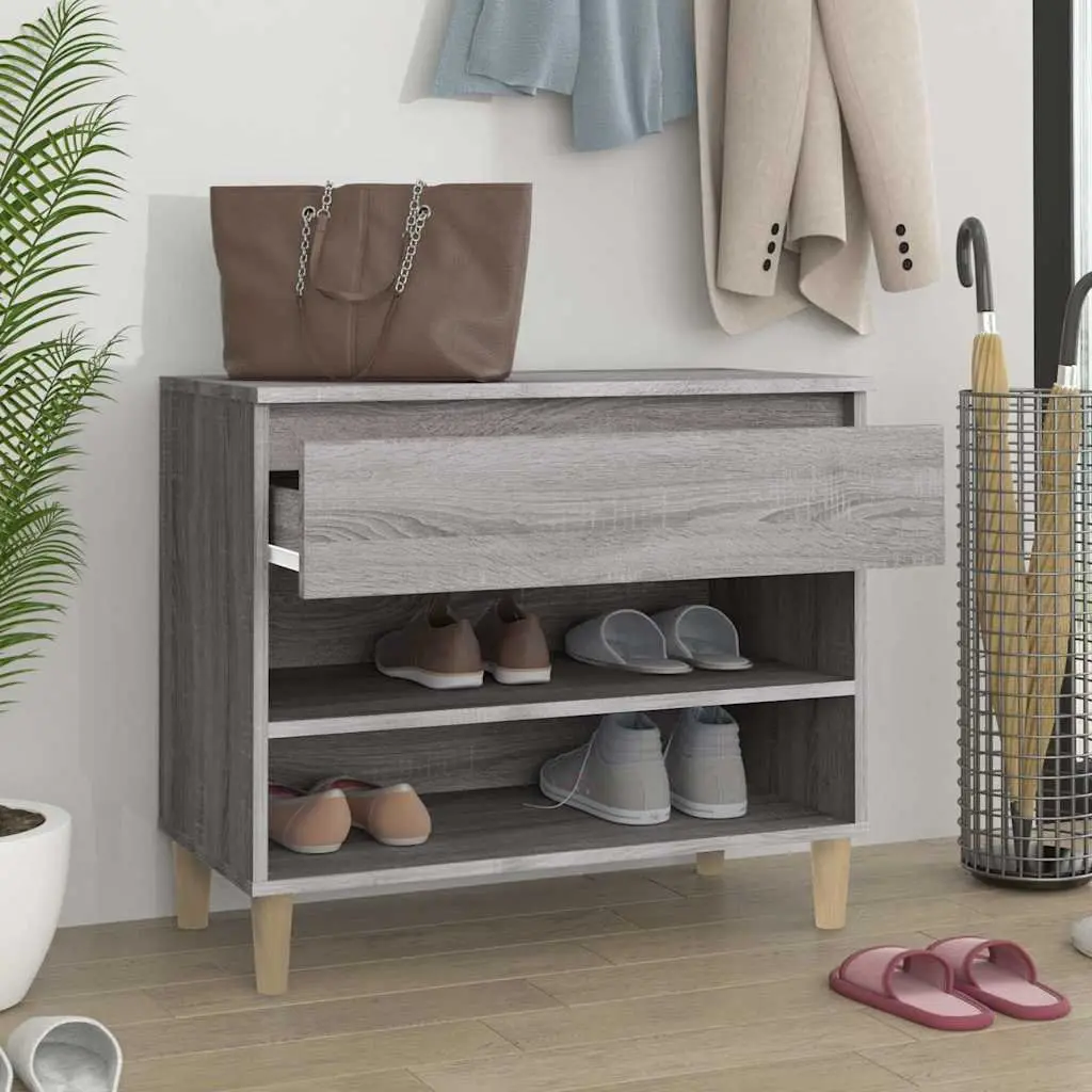 Shoe Cabinet Engineered Wood 70x36x60 cm Grey Sonoma