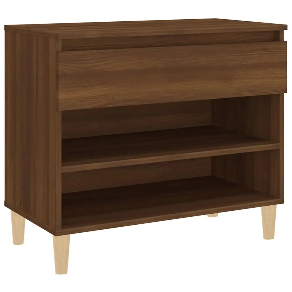 Shoe Cabinet Engineered Wood 70x36x60 cm Brown Oak