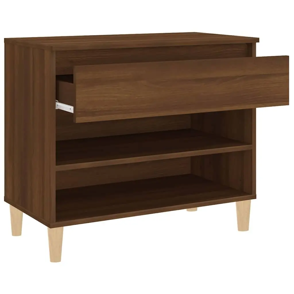 Shoe Cabinet Engineered Wood 70x36x60 cm Brown Oak