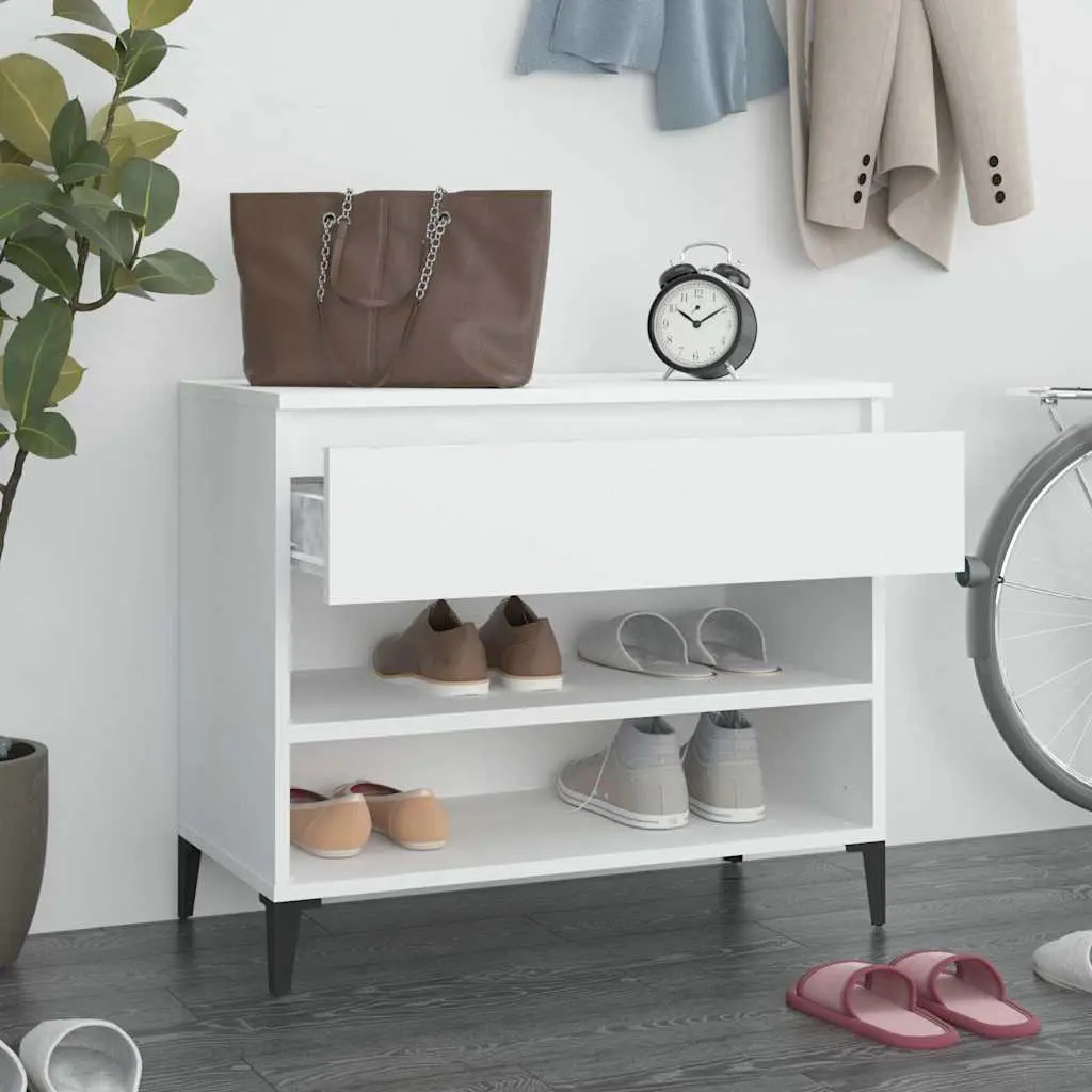 Shoe Cabinet Engineered Wood 70x36x60 cm White
