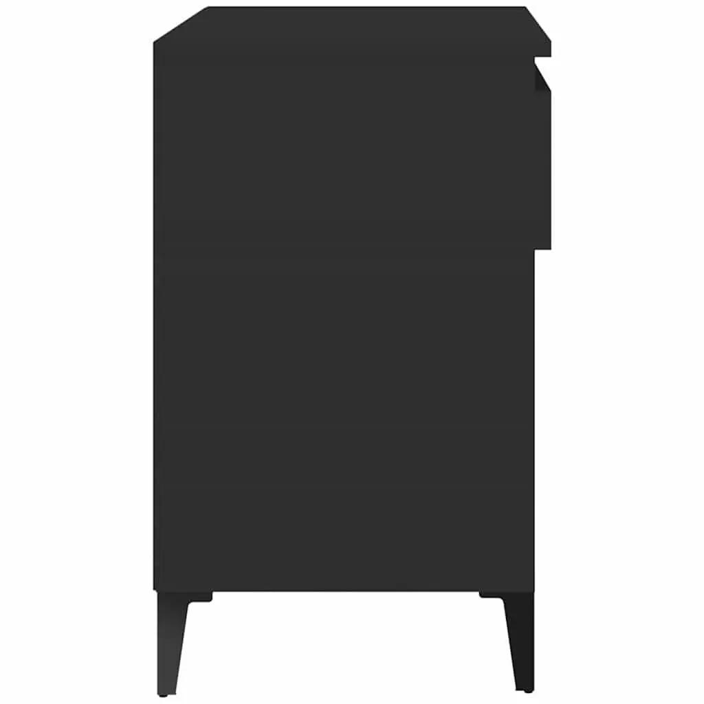 Shoe Cabinet Engineered Wood 70x36x60cm Black Storage Organiser 2 Compartments