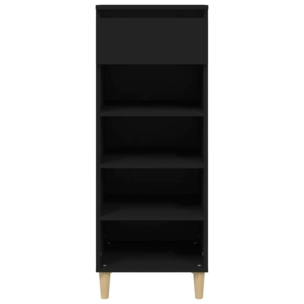 Shoe Cabinet Engineered Wood 40x36x105cm Black