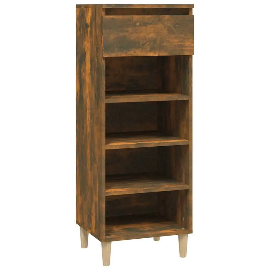 Shoe Cabinet Smoked Oak 40x36x105cm Shoe Storage Rack with Drawer and Shelves