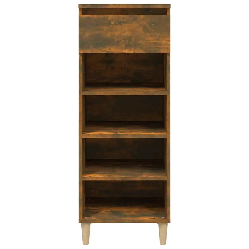 Shoe Cabinet Smoked Oak 40x36x105cm Shoe Storage Rack with Drawer and Shelves