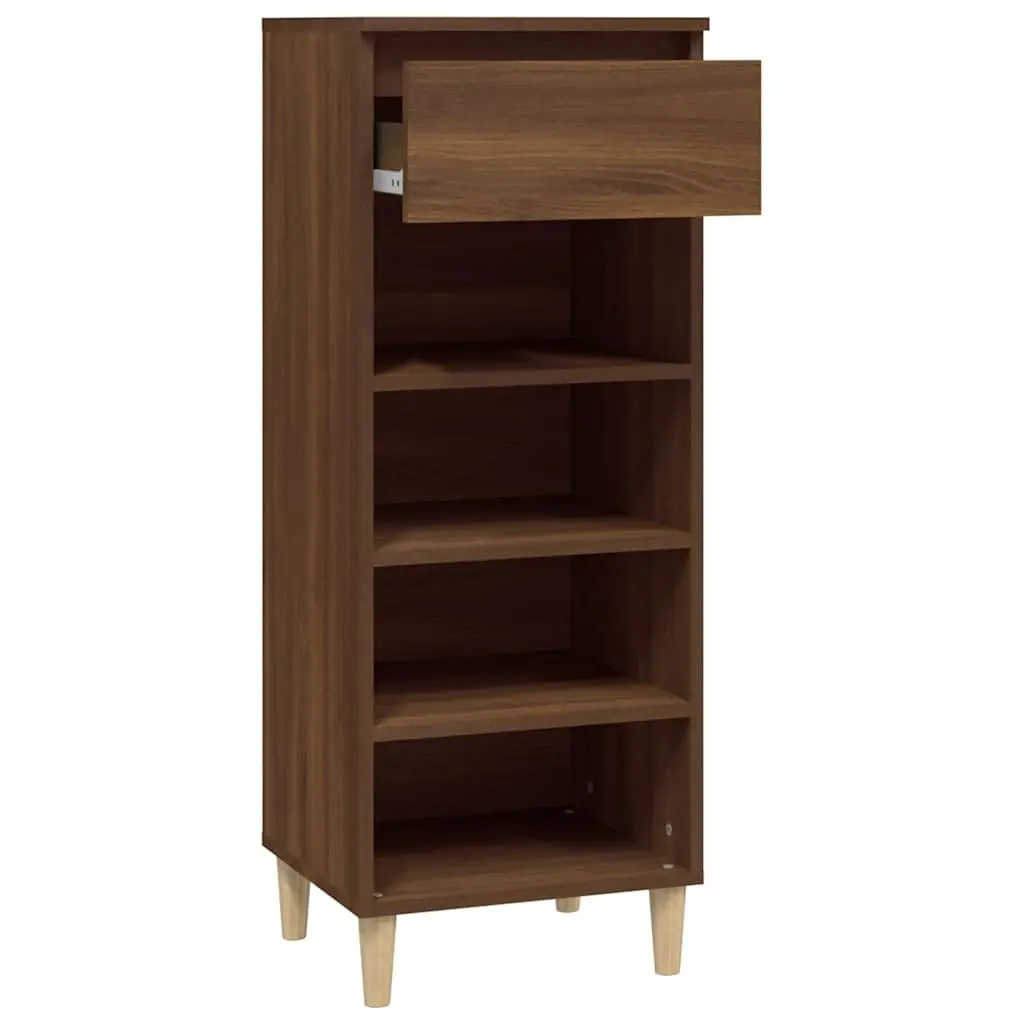 Shoe Cabinet Engineered Wood 40 x 36 x 105 cm Brown Oak 4 Shelves Drawer
